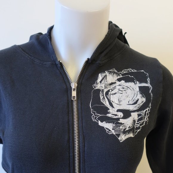 LAUREN MOSHI BLACK GRAPHIC ZIP UP SWEATSHIRT SZ L* - Picture 6 of 12